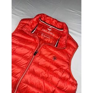Ariat Ideal Down Vest Womens Large Red Puffer Packable Lightweight Equestrian L